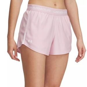 NWT UNDER ARMOUR Women's Tech 3” Play Up Shorts Athletic Prime Pink White XL